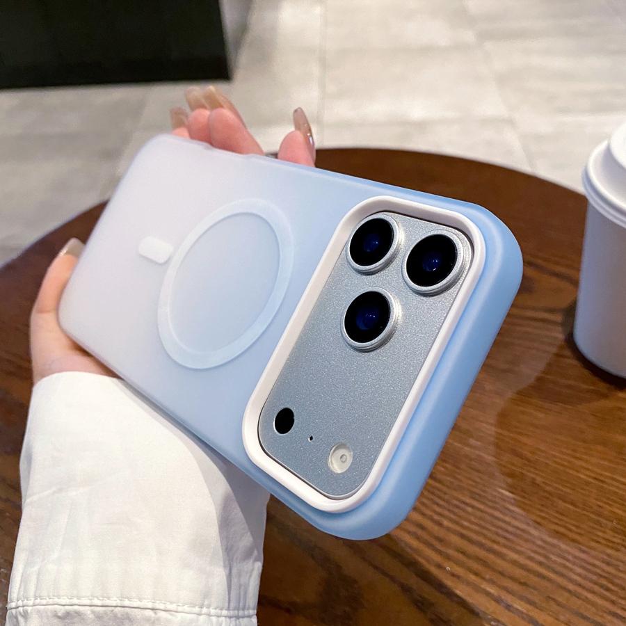 2 In 1 Shockproof Phone Case with Magnetic Wireless Charging for iPhone 17 16 15 14 13 12 Anti-yellowing Macaron Gradient Color Case Cover for MagSafe