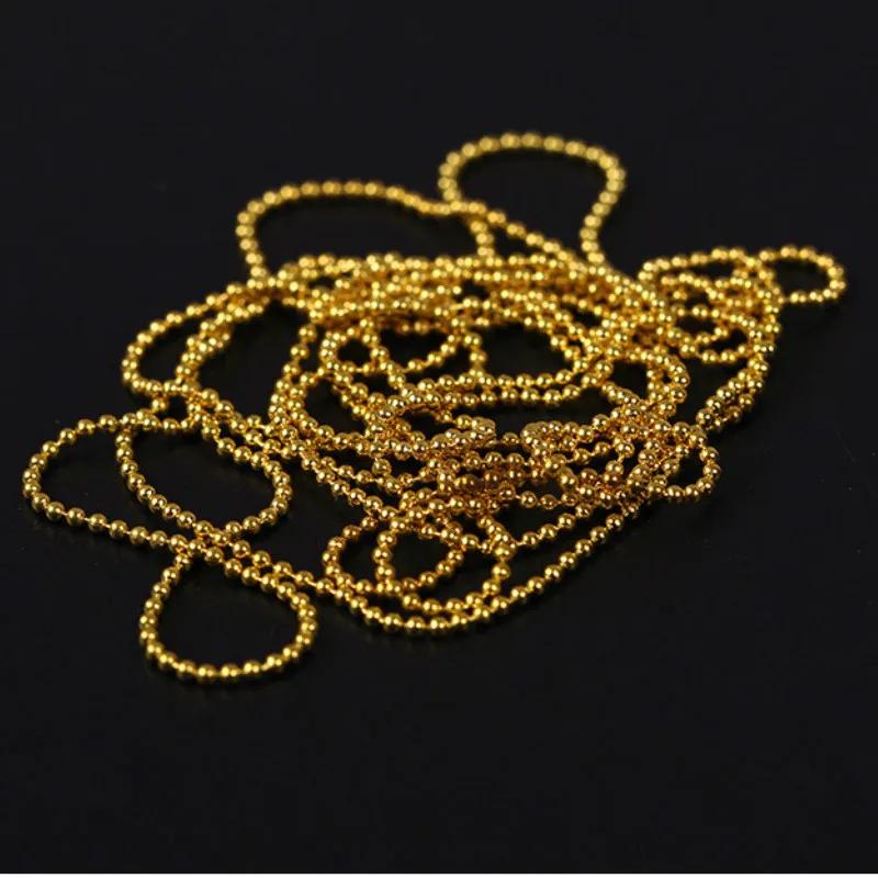 100cm 3D Gold Nails Metal Chain Bead Micro Tips DIY Steel Ball Punk Style Nail Art Decoration Beauty Accessories Nails Accessory