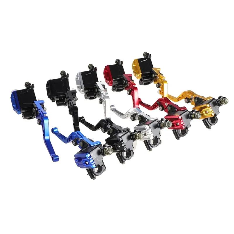 7/8" 22mm CNC Aluminum Motorcycle Handlebar Control Levers Clutch Master Cylinder Pump for Yamaha Kawasaki Suzuki Motorbike