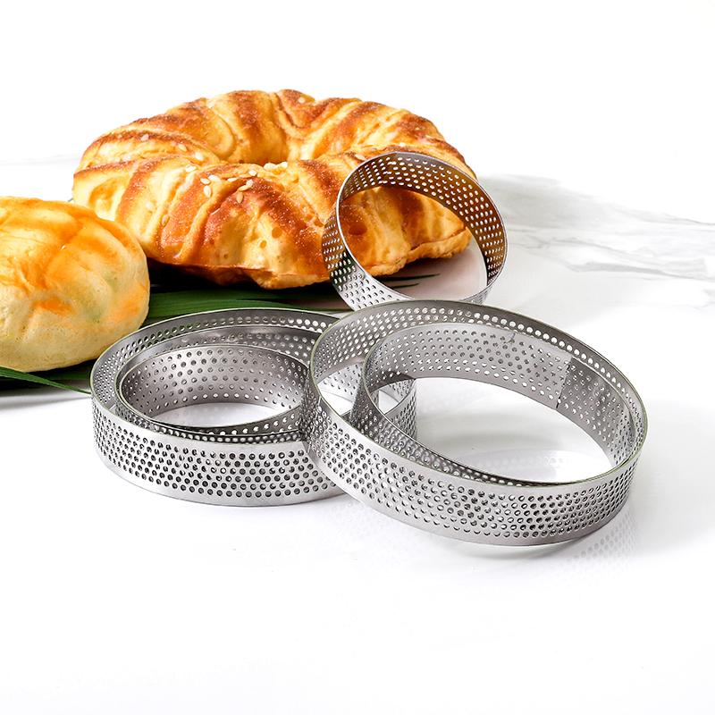 FAIS DU Perforated Round Tart Ring Stainless Steel Fruit Pie Tartlet Mold for Baking DIY Dessert Cake Mousse Molds Kitchen Tools
