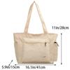 Women's Canvas Shoulder Bag Large Capacity Student Tote Bag Multi Pockets Pure Color Handbag Women Bag