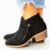 Gyh Women Side Zipper Boots Fashion Suede Low Heel Shoes Women Short Boots Square Heels Casual Ankle Boots Plus Size Botas Mujer