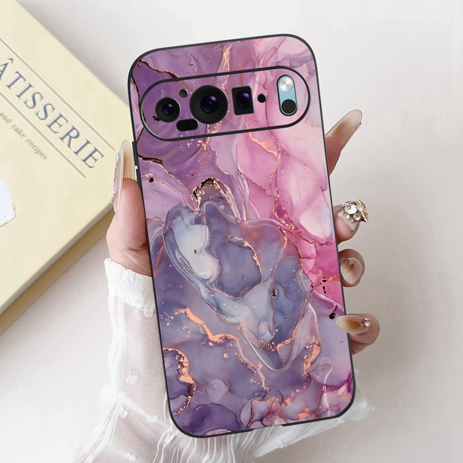 Fashion Painting Phone Case For Google Pixel 9 Pro 9A Black Silicone Soft Cover For Google Pixel9 9A 9Pro Cases Bumpers