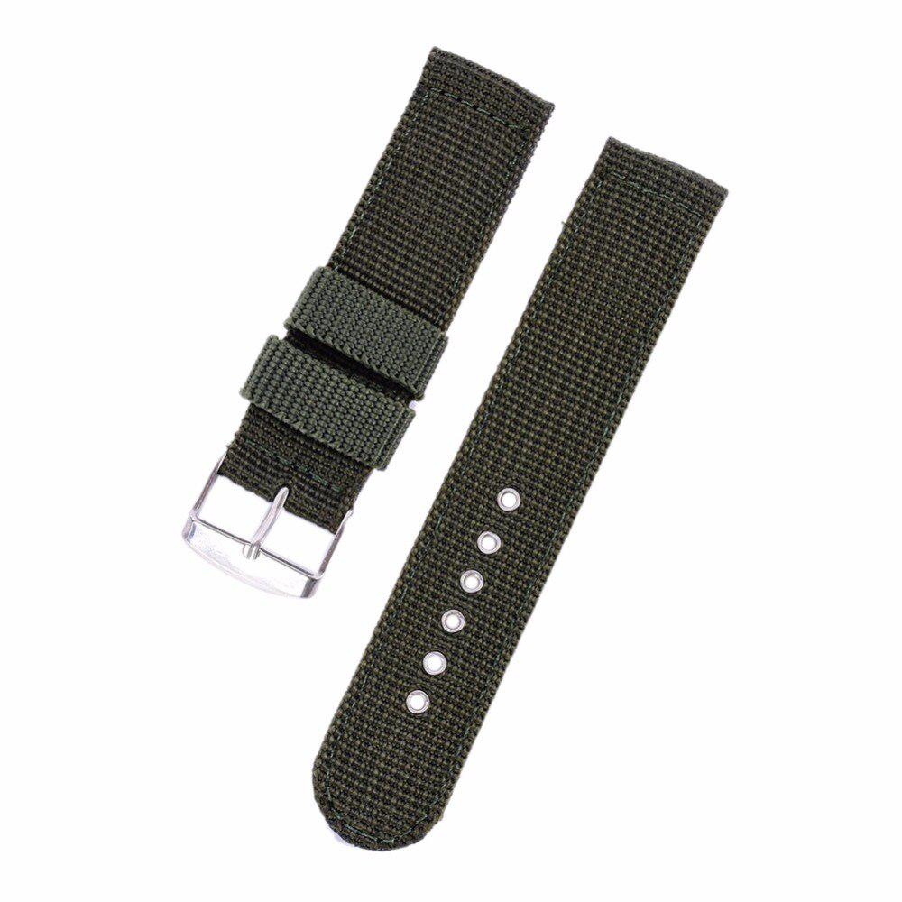 Militar Exército Tecido de Nylon Lona Pulseira de Relógio de Pulso 18/20/22/24mm