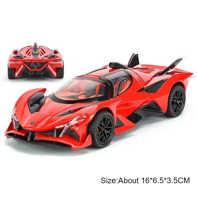 1:32 Scale Apollo IE EVO Toy Model Car Diecast Metal Doors Opened Supercar Sound Light Pull Back Vehicles Boys Collection Gift