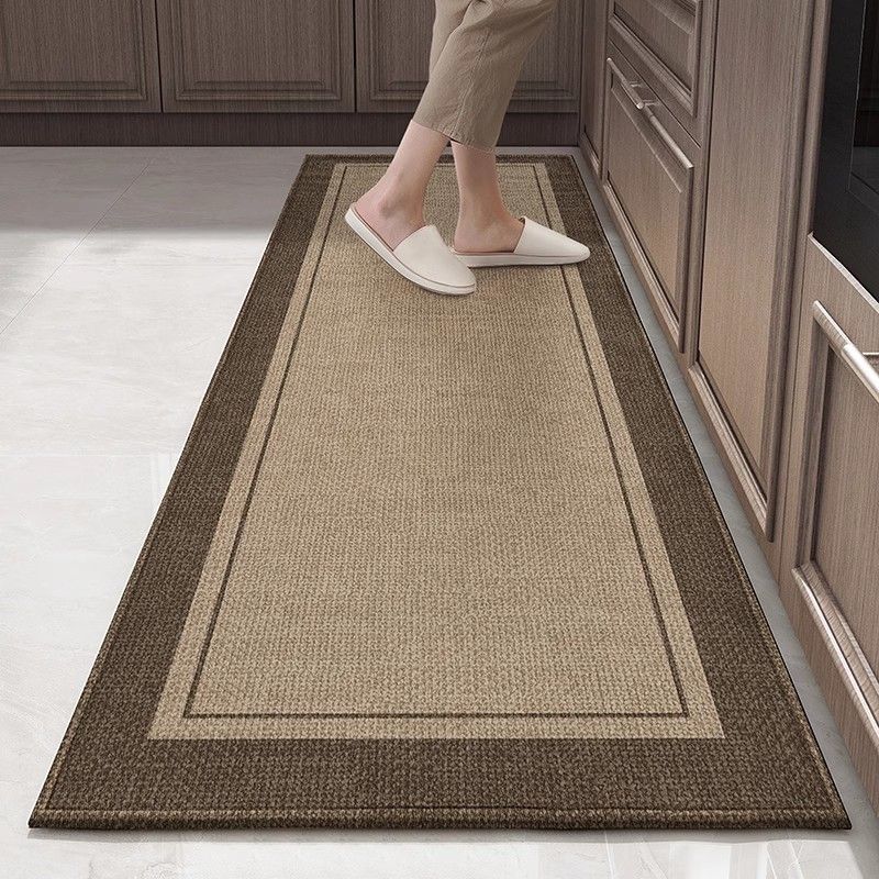 Thicken Belgian Velvet Kitchen Floor Mat Kitchen Carpet Foot Mats Long Area Rugs Carpet for Living Room Absorbent Foot Mats Bedroom Door Mat
