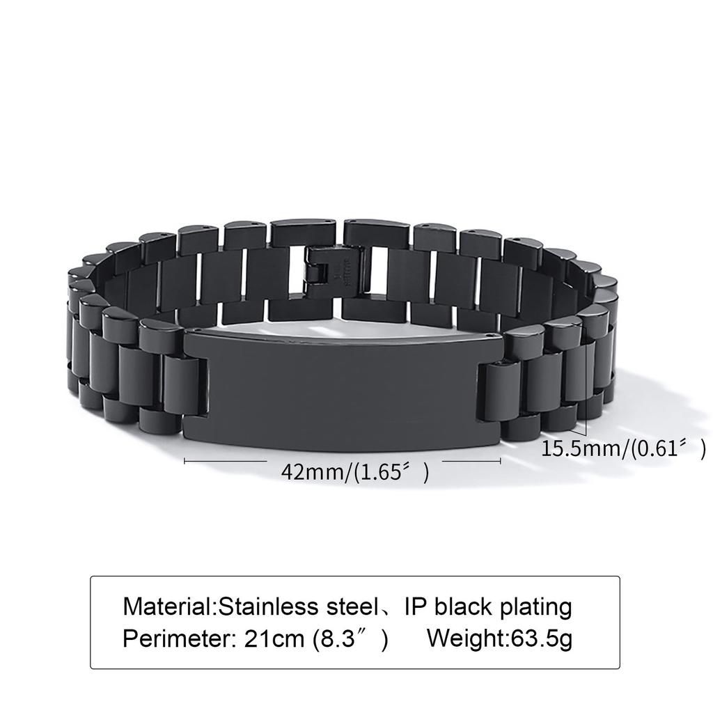 Customize Stainless Steel Watch Band  ID Tag Bracelet, Free Engraving Personalized Jewelry,Women Men Anniversary Couple