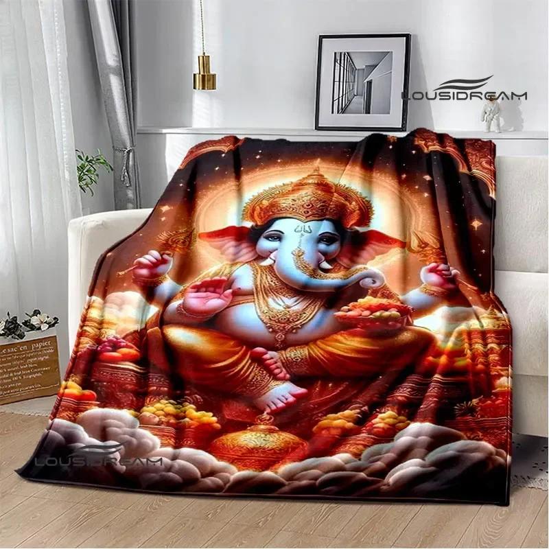Retro Ganesha Printed Blankets Warm Flannel Blankets Soft and Comfortable Blanket Bed Linings Blankets for Beds Birthday Gift