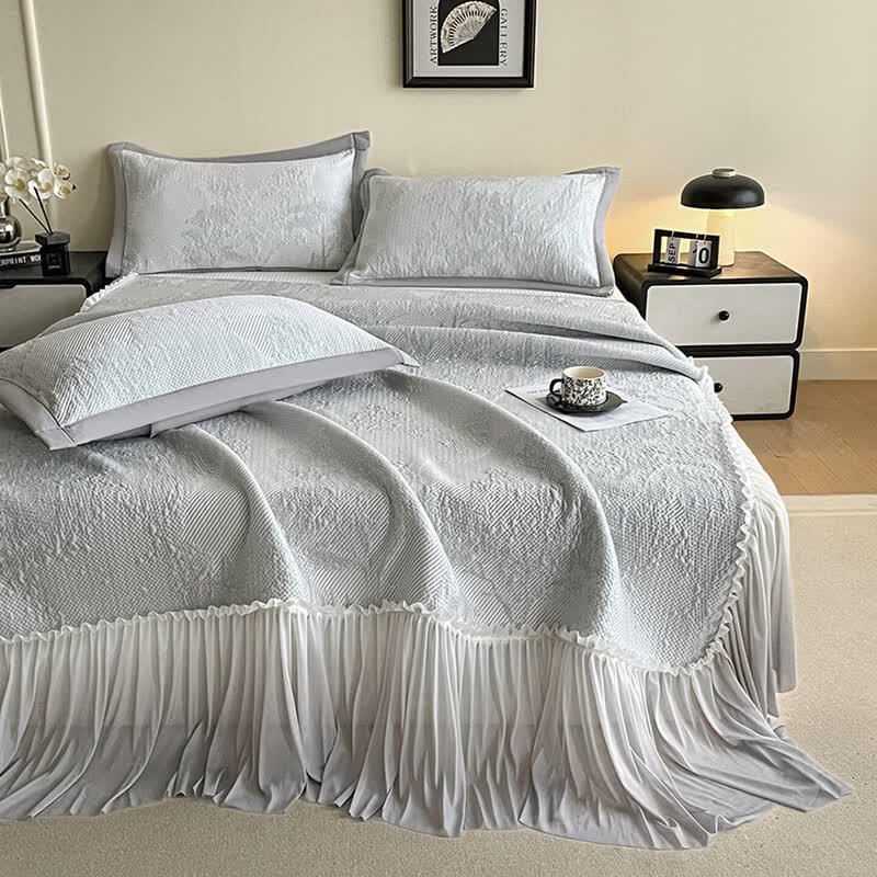 Yumengjiaju Ice Silk Bed Skirt Mat