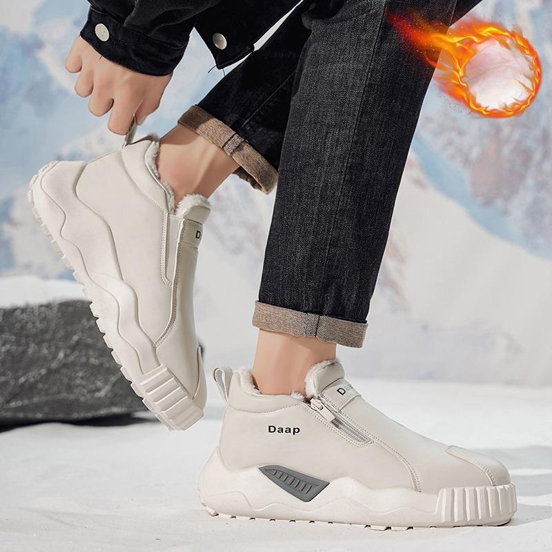 Winter Casual Boots Man  High Top Men's Platform Shoes Comfort  Warm Plush Sneakers Snow Boots