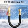 RV Winterizing Kit Water Line Blowout Adapter Fitting With Shut Off Valve, 12" RV Winterizer Blow Out Plug To 3/4" Garden Sprinkler Hose Faucet Boat