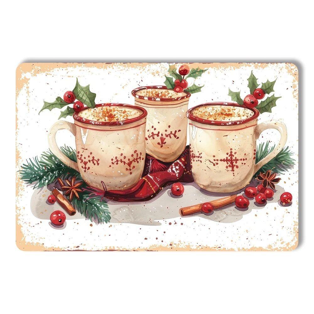 Vintage Christmas Metal Tin Sign Home Festive Wall Decor