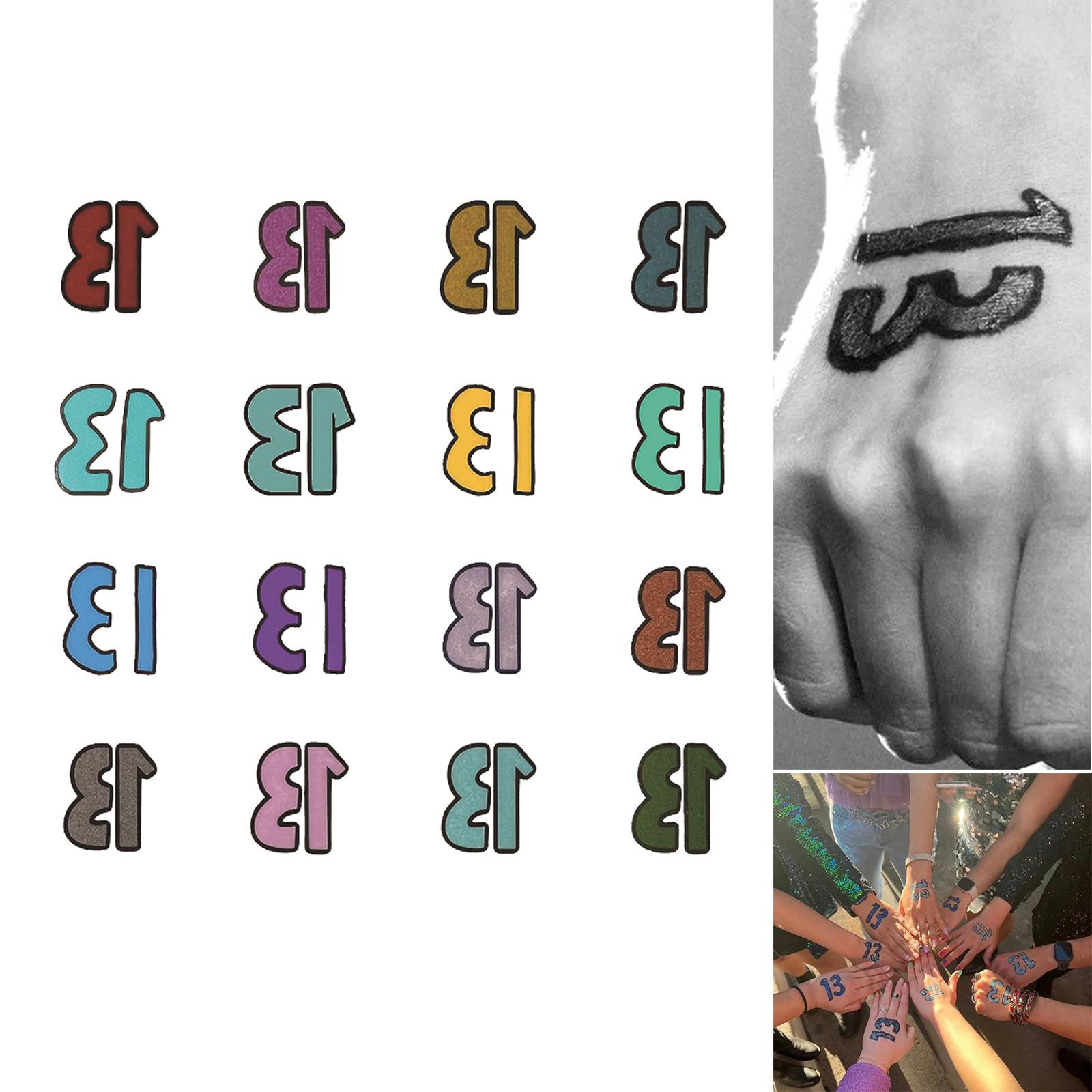 

Временные татуировки-наклейки Taylor Swift Number 13 для тела, одноразовые татуировки-наклейки для концертной деятельности 2