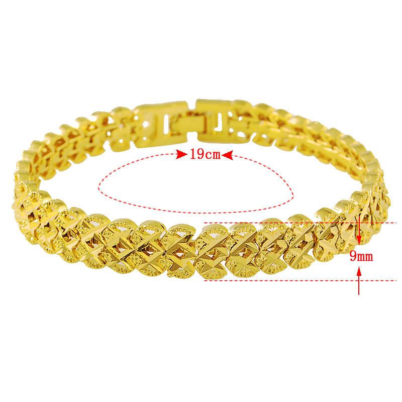 24K Plating Gold Bracelet 10 MM Wave Gold Plated Jewelry Gifts for Men & Women