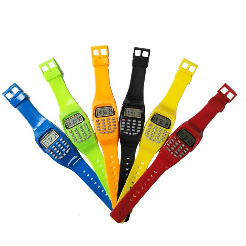 Multifunction Digital Calculator with LED Watch Silicone Sports for Kids Children Calculating