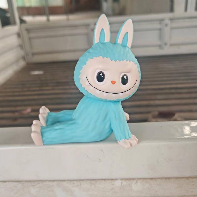 Labubu Blind Box The Monsters Heart-Moving Macaron Doll Mobile Phone Holder Figure Tabletop Ornament Doll Kid Birthday Gift