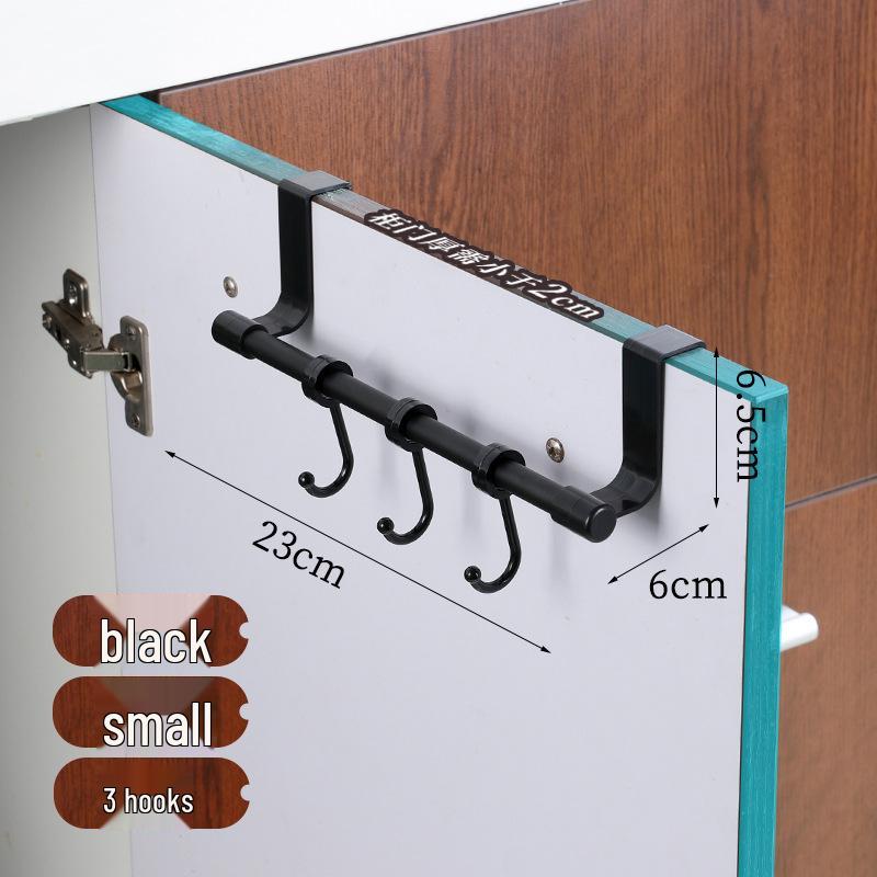No-Drill Stainless Steel Over-Door Hanging Rod & Hook Rack for Kitchen or Closet Storage