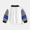 Boys' Autumn Jacket Children's Fashionable Collared Sweatshirt Baby Striped Pullover Long-Sleeved