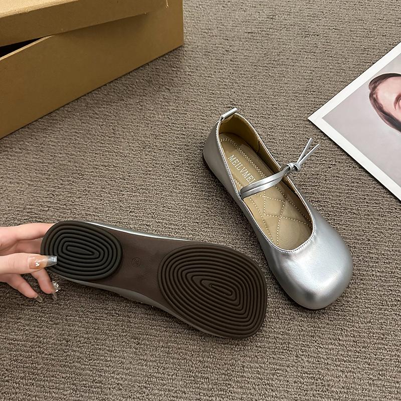 Elegant Retro Woman Shoes Casual Female Sneakers All-Match Round Toe Shallow Mouth Soft Flats Modis Grandma New Dress Square