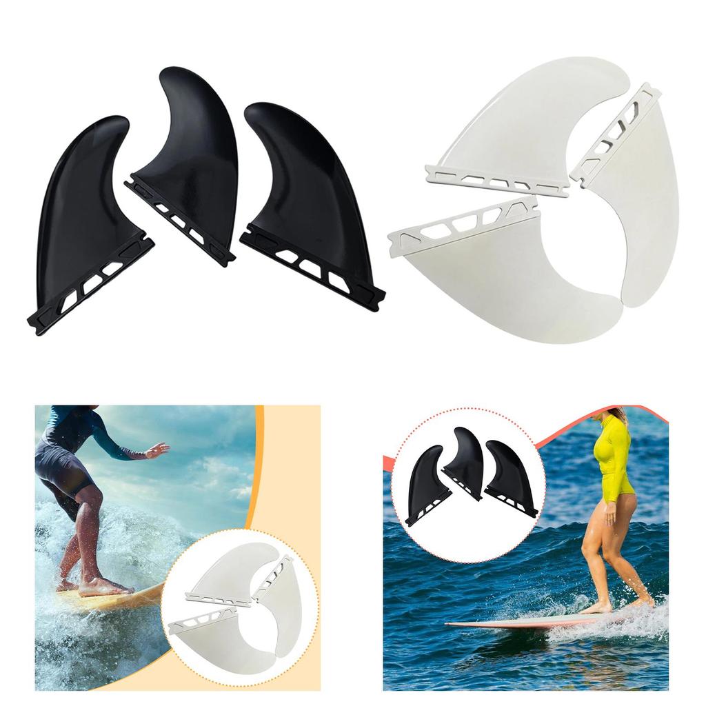 3 Pieces Surfing Surfboard Fins High Performance Portable Spare Parts Professional Premium Replacement Accessories Quick Release