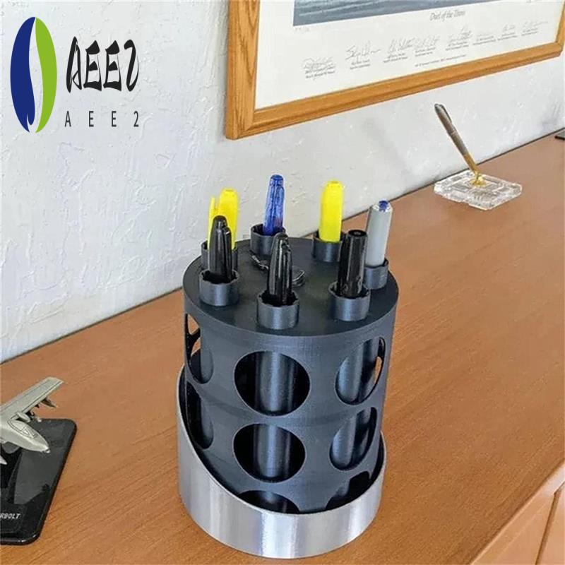 AEE2-1 PCS Inspired By A-10 Warthog Equipped GAU-8 Rotating Pen Holder Spinning Desk Organizer Desk Pencil Pen Holder Organizers