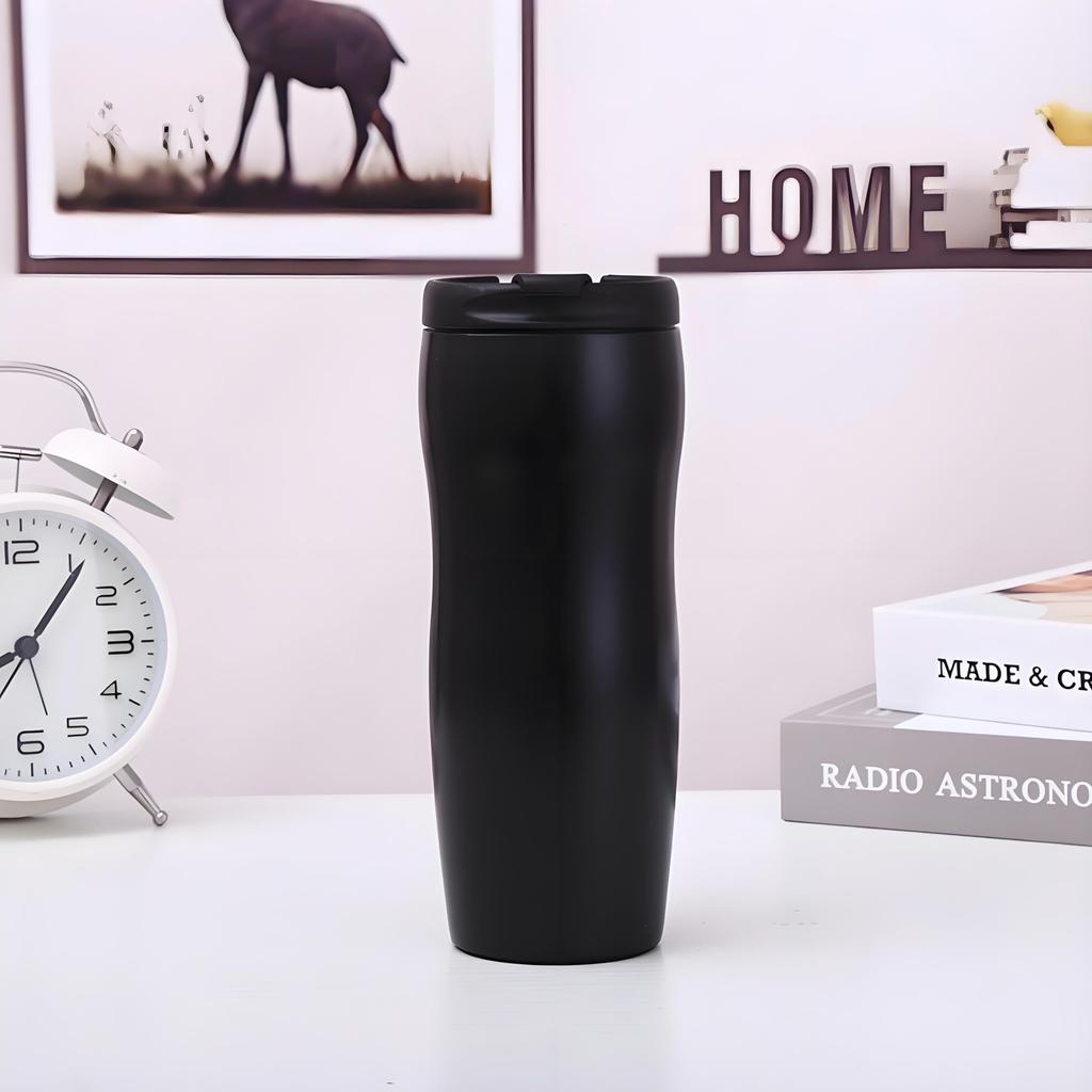 MYEEDA Spill-Proof Stainless Steel Coffee Tumbler with Lid, 500ml Capacity, Easy To Clean, Vacuum Insulated, Perfect for Cars, Beer, and Convenience