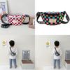 Borsello da Petto alla Moda Moderno Cool per Ragazzi Marsupio Elegante per Bambini Piccola Borsa a Tracolla a Quadretti