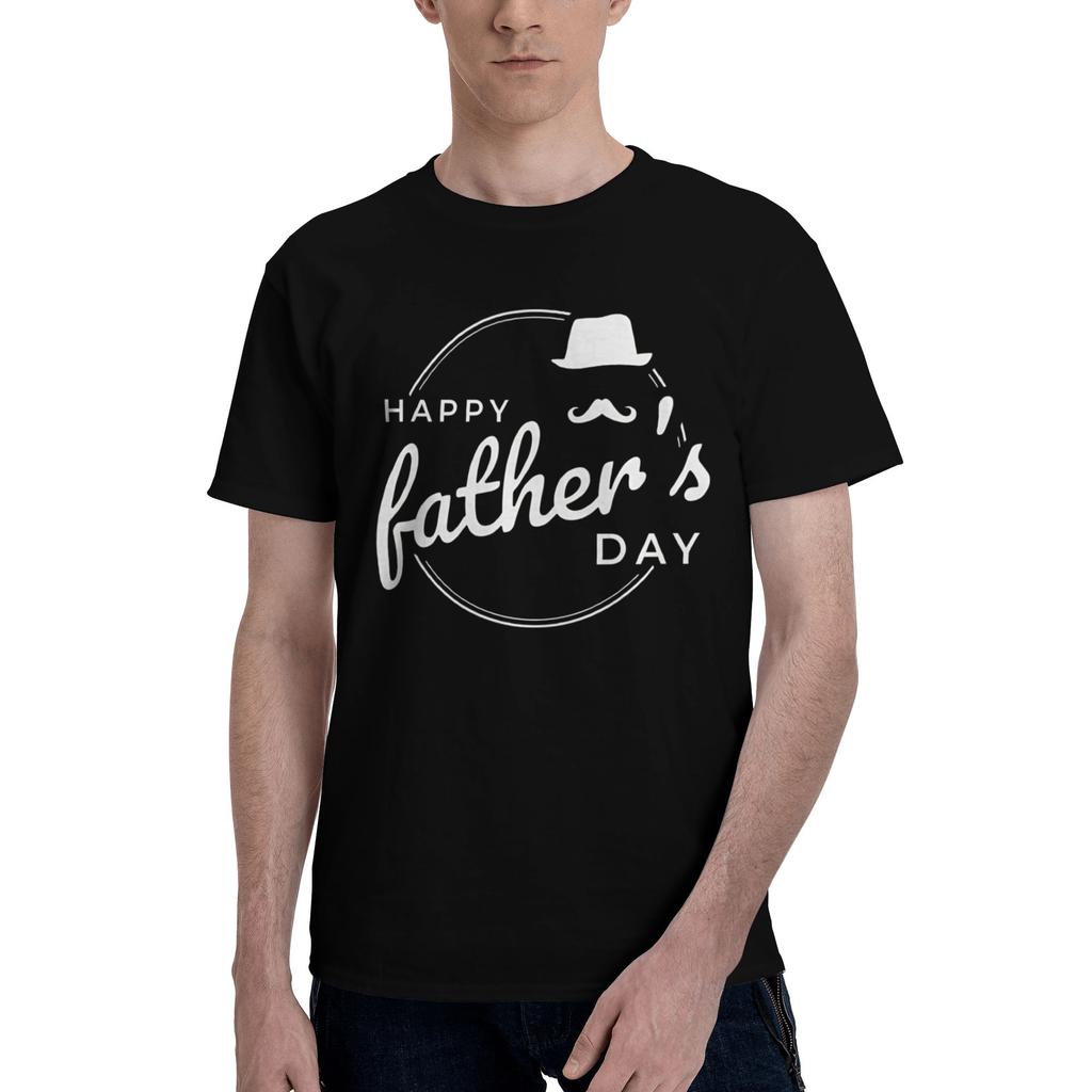 Happy Men T Shirts Fathers Day Unique Tees Short Sleeve Crewneck 100 Cotton Printed Clothes TShirt