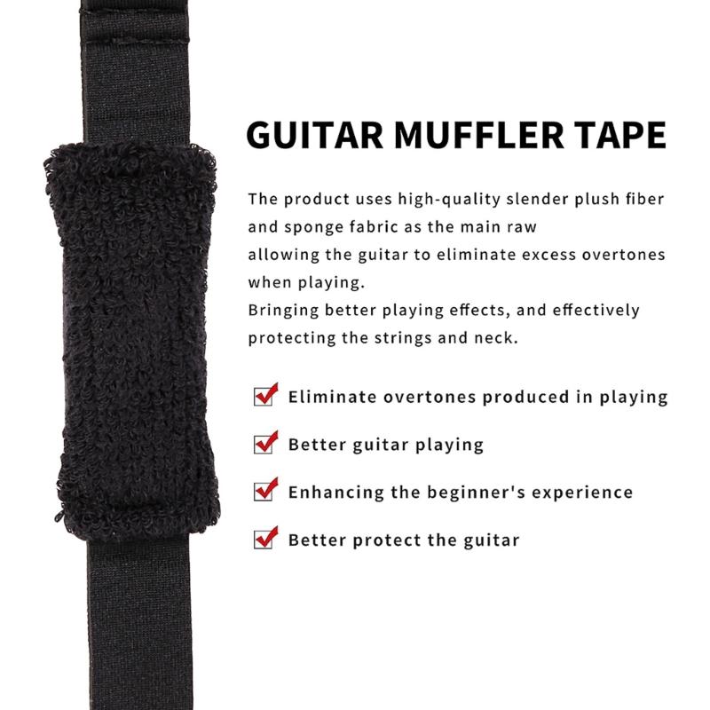 Electric Guitar Muting Strap Adjustable Length Strap Guitar Mute Band Fiber Guitar Dampener Guitar String Mute Dampener