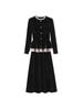 Plus Size Women's Autumn & Winter High-End Loose Top with Black Skirt Two-Piece Set