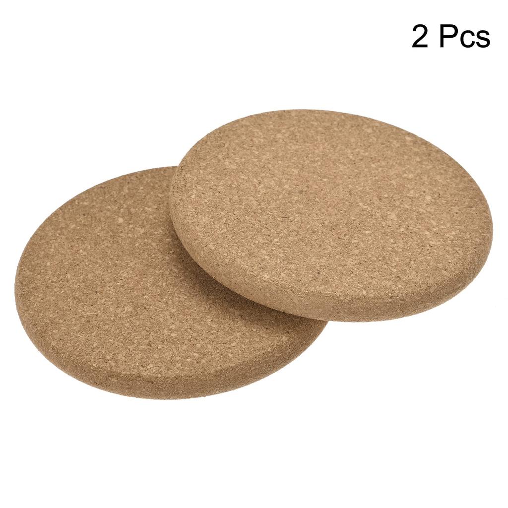 Uxcell Round Coasters, 100mm Diameter, 10mm Thick, Cork Cup Mat Pad, Round Edge, Pack of 2