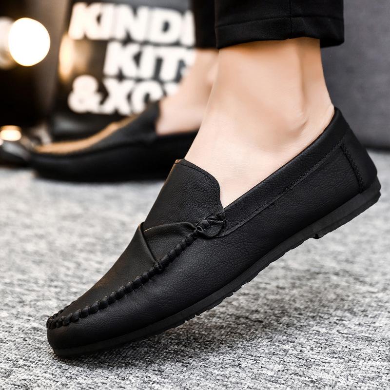 Men's Brown Waterproof Non-Slip Lightweight Moccasin Loafers - British Style Casual & Soft Sole