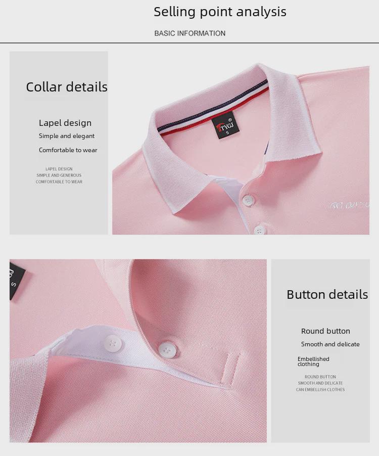 Women's Summer Lapel Golf T-Shirt - Korean Style Short-Sleeved Sports Top