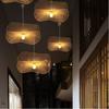 Japanese Wabi Sabi LED Ceiling Lights Bamboo Rattan Pendant Lamps for Living Dining Bedroom Home Decoration Chandelier