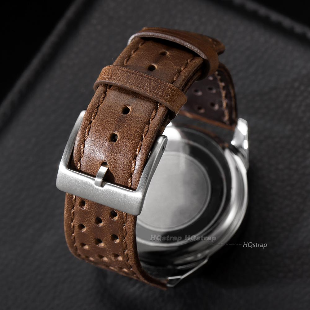 Echte Rindsleder-Uhrenarmbänder 18mm 20mm 22mm Vintage-Leder Smartwatch-Band Herren Damen Universelles Uhrenarmband Atmungsaktives Armband
