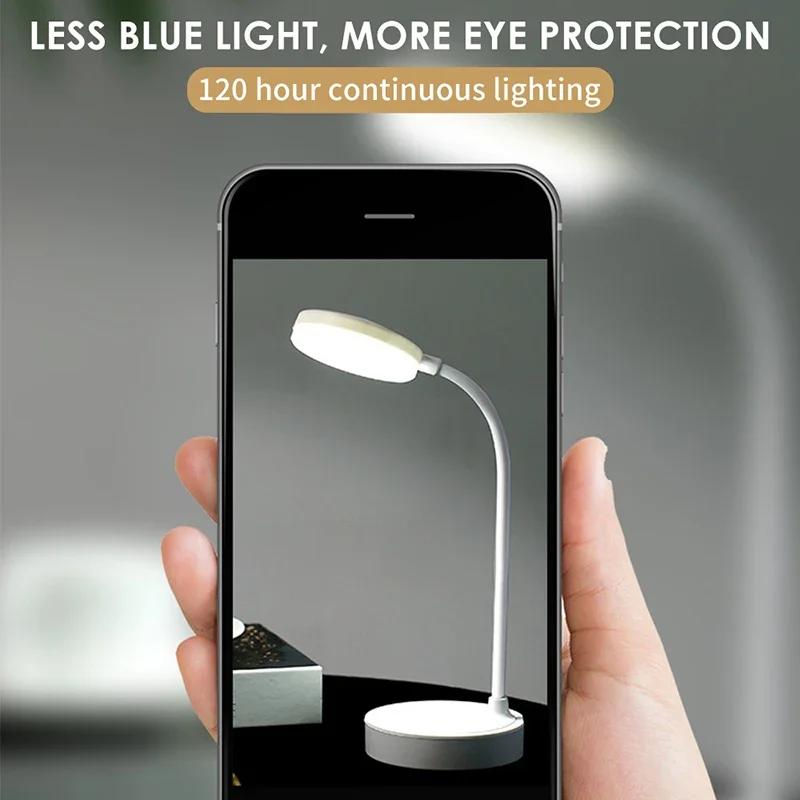 Flexible LED Desk Lamp with 3-Level Dimmer USB Powered Eye-Caring Warm/White Light Perfect for Home Office Reading & Study