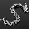 Massive Chinese Dragon Cuff Men's Bracelets Vintage Stainless Steel Loong Head Body Chain Bracelet for Man Gothic Jewelry Gifts
