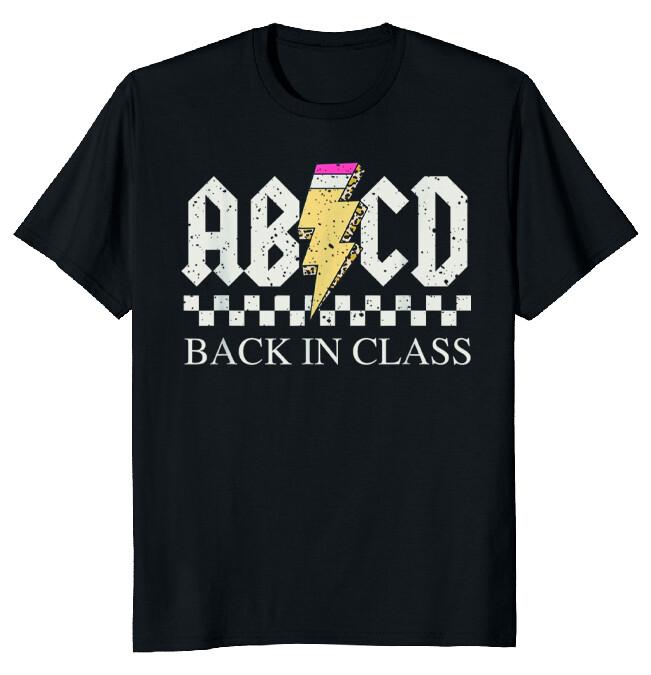 ABCD Back in Class Boys Girls Teachers Rock Back to School T-Shirt S