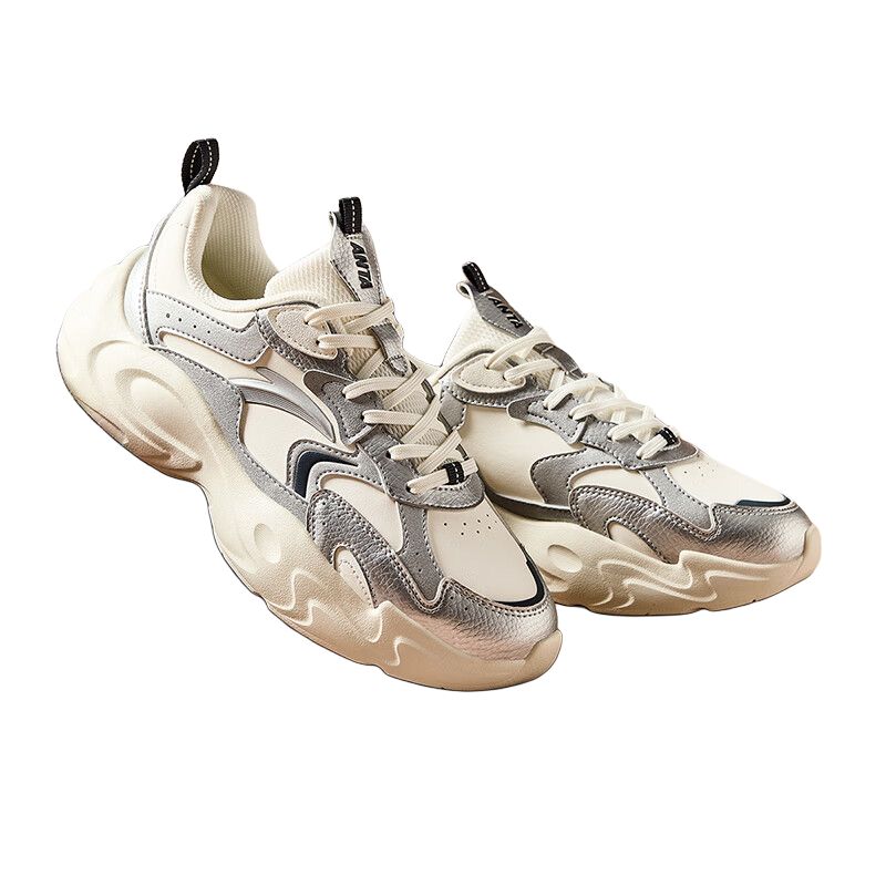 Anta Airflow Comfortable Trendy Non-Slip Wear-Resistant Low-Top Casual Shoes Women sneakers Silver-Gray 922448810-4