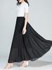 Syvent Schwarzer Langer Chiffon-Maxirock mit gefüttertem Gummibund für Damen, Frühling und Sommer