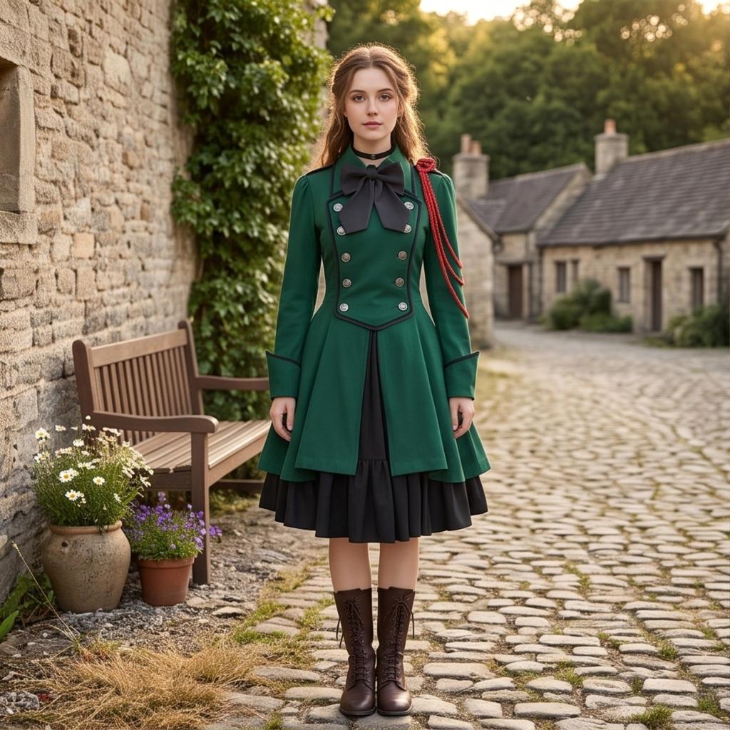 Women's Long Sleeve Gothic Dress with for Halloween