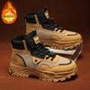 Men's Shoes Winter Velvet High-top Martin Boots Men's Tooling Shoes Versatile Thick-soled Thickened Warm Cotton Shoes Short Boots