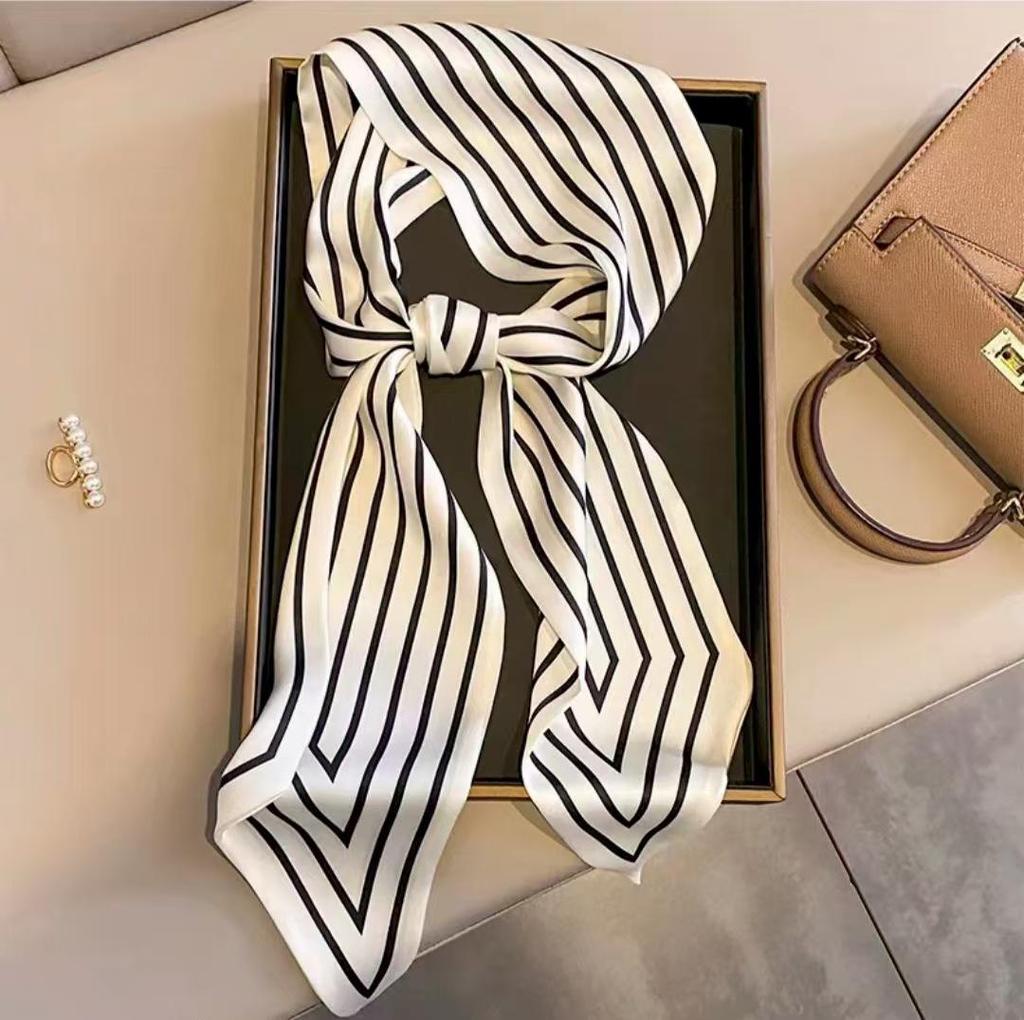 Classic Silk Feel Diagonal Scarf: Versatile Imitation Silk Neckerchief for Spring & Autumn