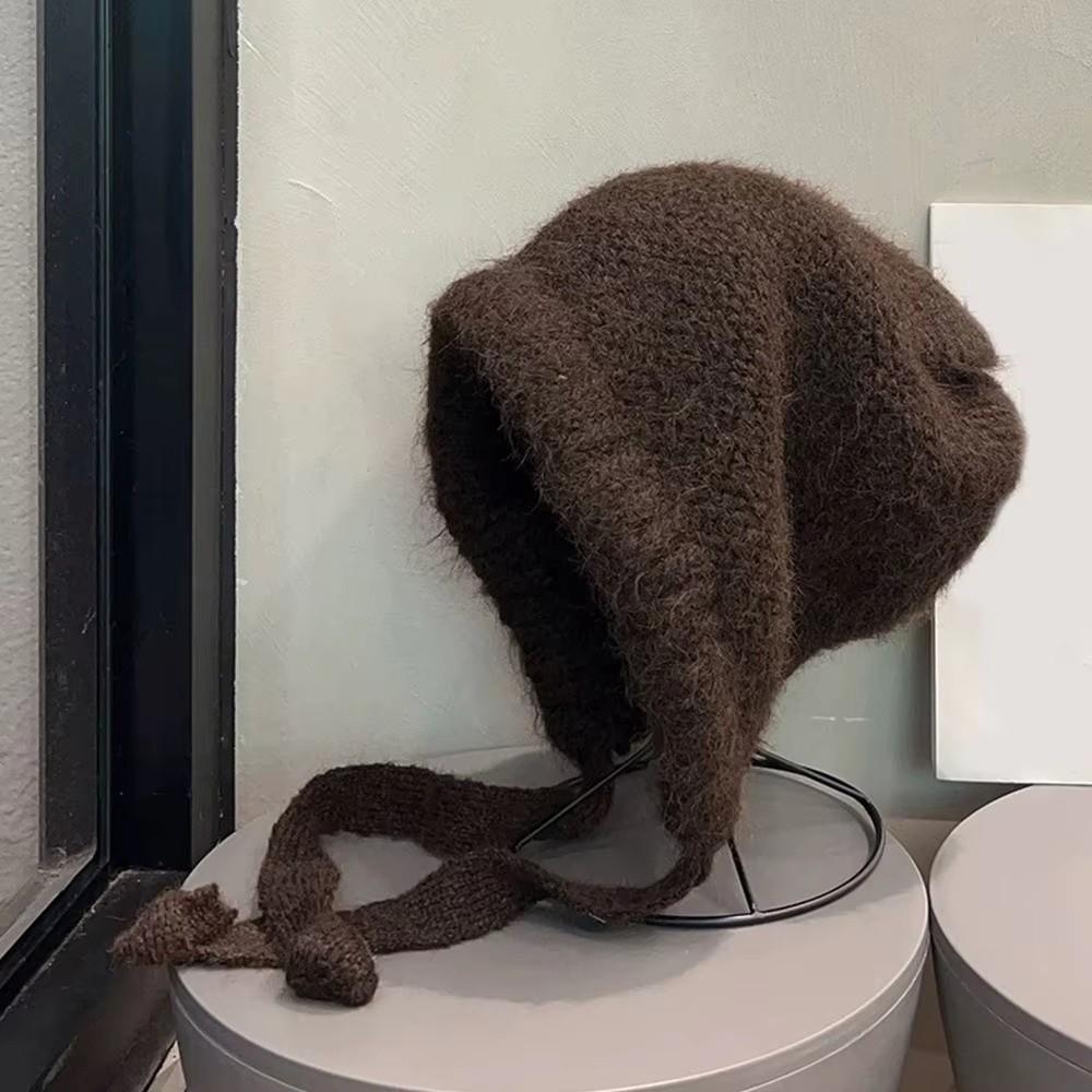 Windproof Knitted Woolen Hat Thickened Cover Head Cap Casual Beanie Cap  Winter