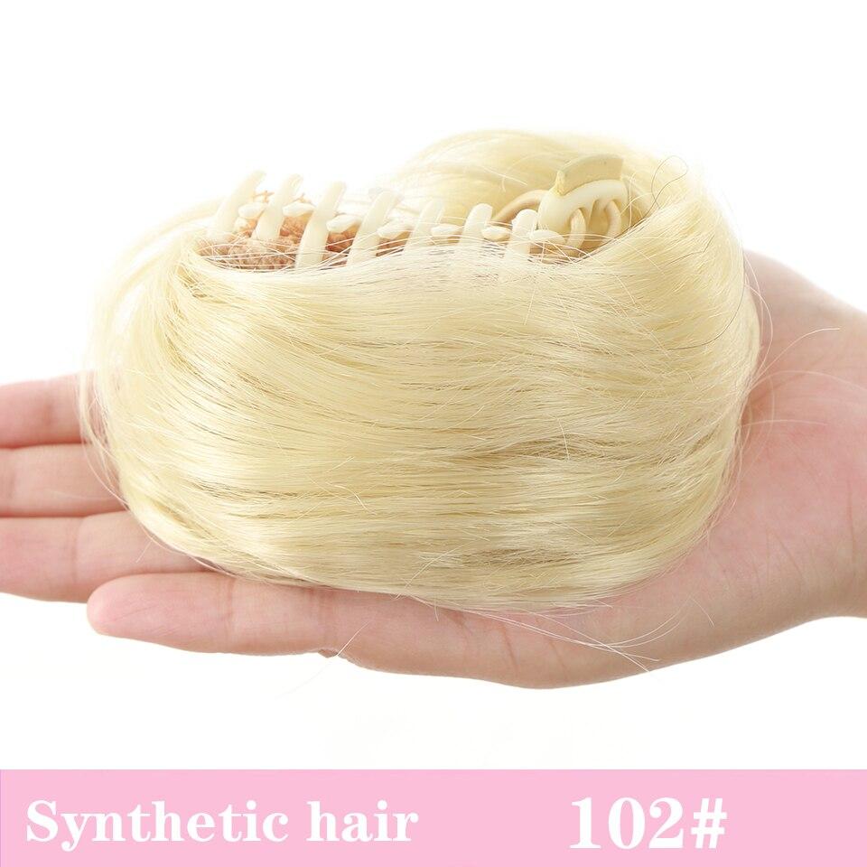 LUPU Coque de menina natural preto marrom liso bagunçado para mulheres e crianças donut rolo cabelo bun