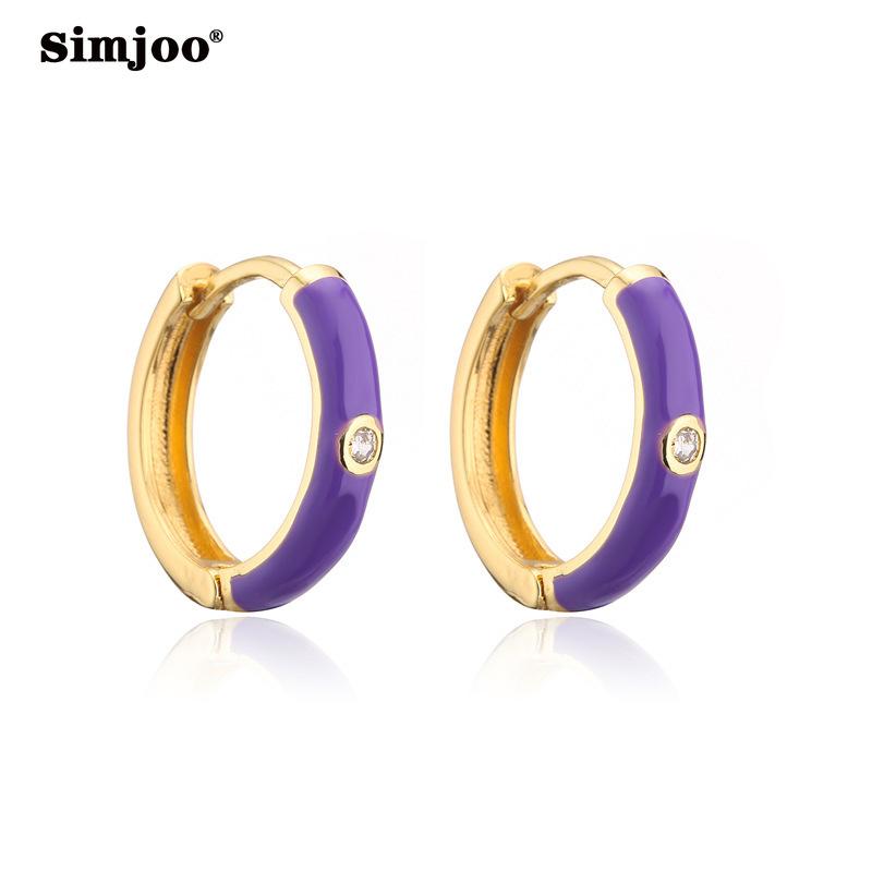 SIMJOO Mode Mode Farbe Tropfenöl Zirkon Ohrringe für Frauen