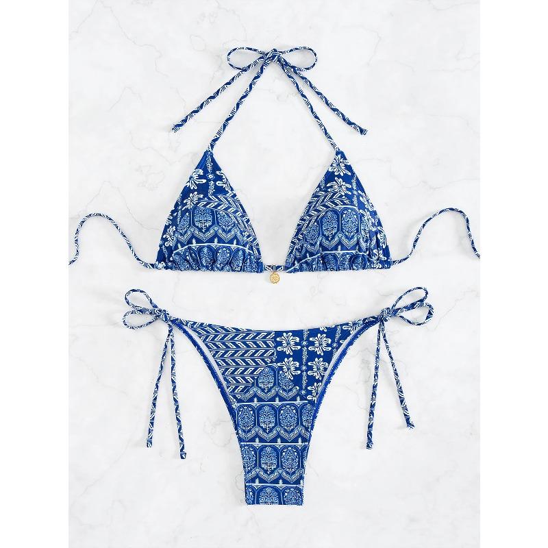 

Women s Two Piece Bikini Set 2026 Sexy Triangle Push Up Swimsuit, Floral Print Bathing Suit Beach Swimwear XS