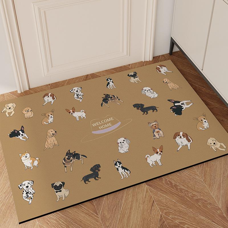 

Мультяшный милый дверной коврик технологичный кожаный впитывающий нескользящий коврик для входа в гардеробную 45*75