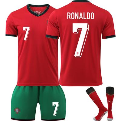 Portugalia Ronaldo Odzież Sportowa dla Dzieci Koszulka Piłkarska Czerwona