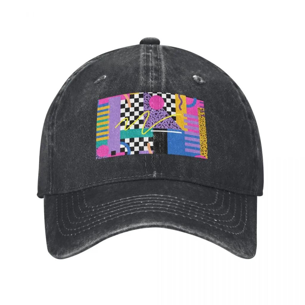 Memphis Pattern   Retro S  S Baseball Cap Horse Hat Unique Hats Rugby Hat Unisex Luxury For Women Unisexs